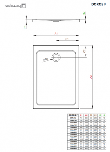 Душевой поддон Radaway DOROS F STONE ANTHRACITE