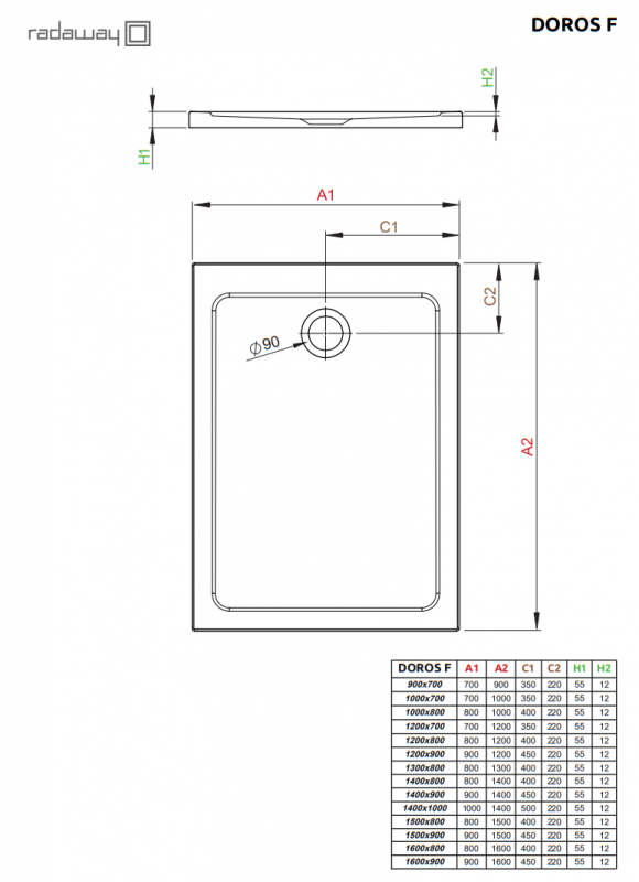 Душевой поддон Radaway DOROS F STONE ANTHRACITE