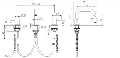 NEMO СМЕСИТЕЛЬ ДЛЯ РАКОВИНЫ С ДОННЫМ КЛАПАНОМ MATTE BLACK