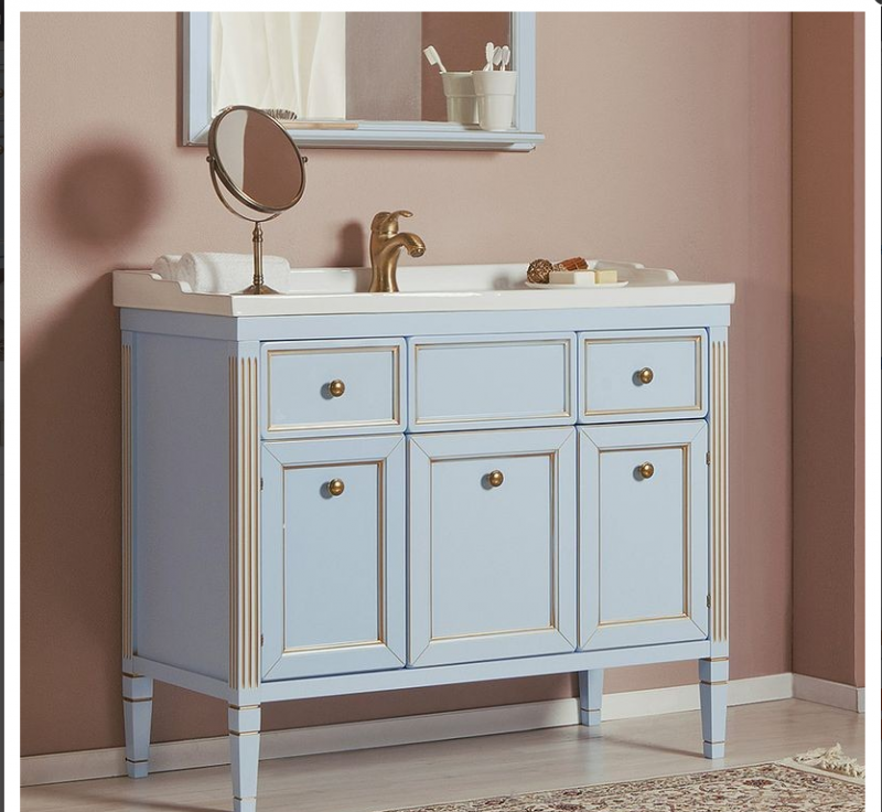 Тумба с умывальником ALBION 100 голубой