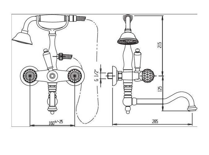 Смеситель на борт ванны Cezares FIRST PBV2
