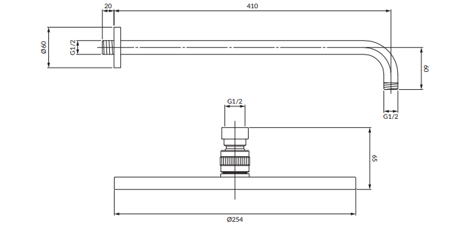 Система для душа Omnires Y скрытого монтажа графит