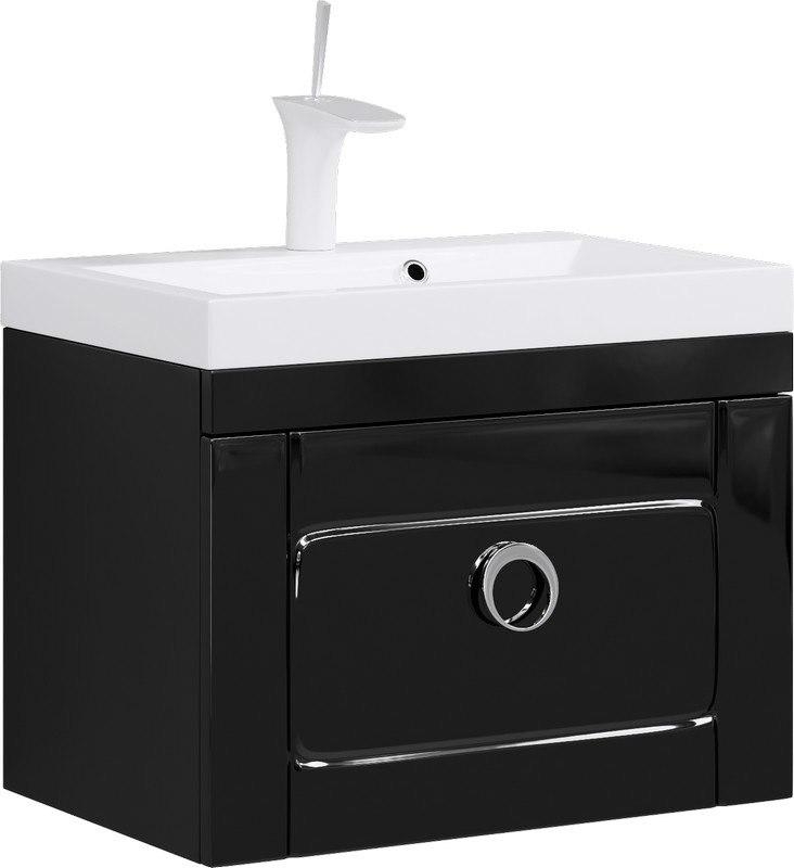 Инфинити 60" Тумба подвесная с ящиком без умывальника, цвет черный