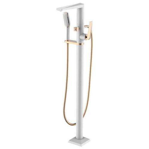 Boheme Venturo смеситель для ванны напольный однорычажный, белый/золото