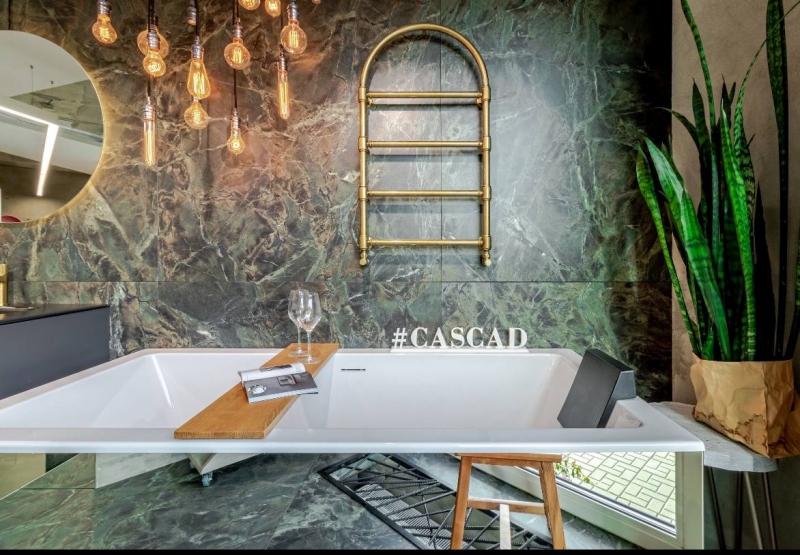 ВАННА АКРИЛОВАЯ RIHO RETHINK CUBIC С НОЖКАМИ и белым сифоном