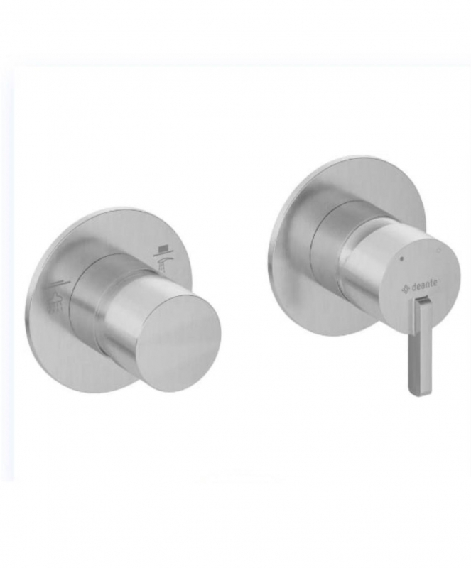 Deante Silia Steel Смеситель скрытого монтажа 2-функц., горизонтальный, браш. сталь