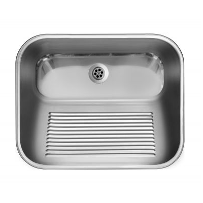 DEANTE сатин - мойка стальная хозяйственная, 533*433*220 мм + сифон