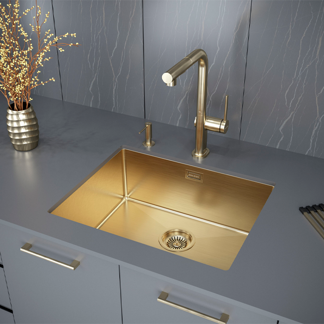 КУХОННАЯ МОЙКА PAULMARK NEXT 54 UNI БРАШИРОВАННОЕ ЗОЛОТО