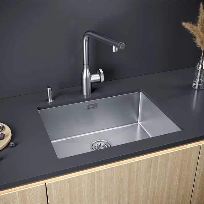 КУХОННАЯ МОЙКА PAULMARK NEXT 58 UNI (СТАЛЬНОЙ/БРАШИРОВАННАЯ СТАЛЬ)