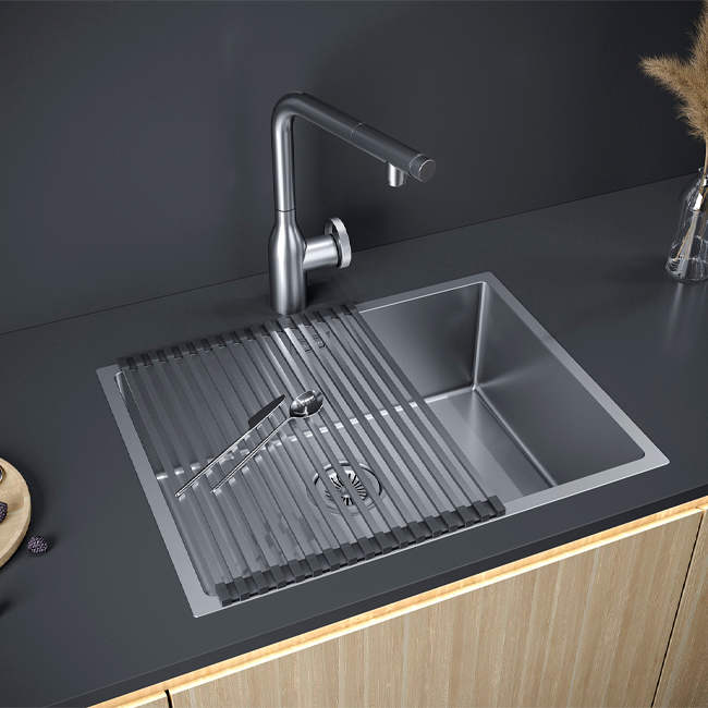 КУХОННАЯ МОЙКА PAULMARK NEXT 58 UNI (СТАЛЬНОЙ/БРАШИРОВАННАЯ СТАЛЬ)