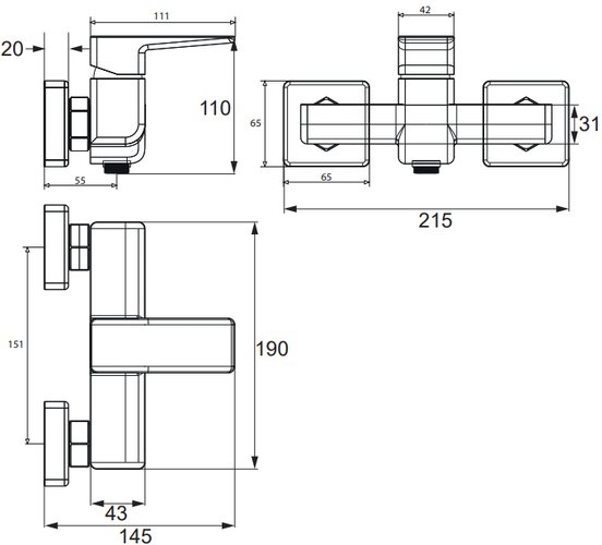 Смеситель для душа Omnires Parma 