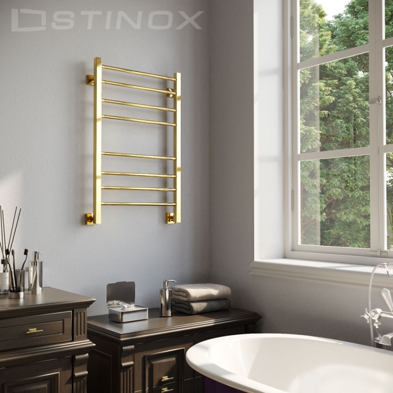 Stinox Полотенцесушитель водяной CLASSIC 500x800 золото с комплектом подключения