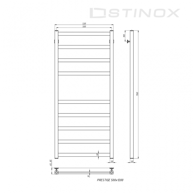 Полотенцесушитель водяной Stinox Prestige золото