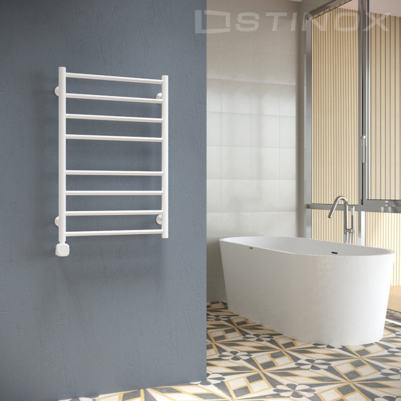 Полотенцесушитель водяной с возможностью подключения электрического нагревателя TOSCANA 500 x 800, тен NEX скрытого монтажа