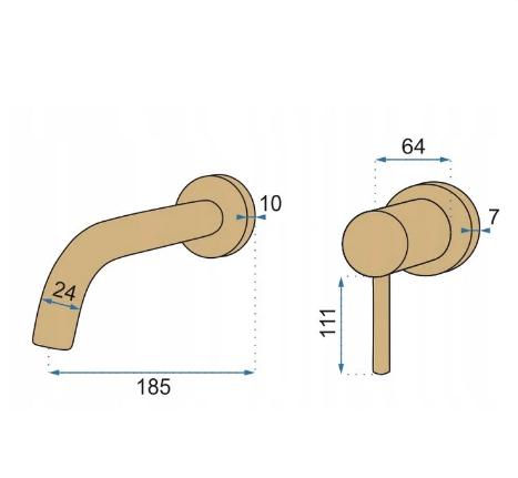 Смеситель для умывальника REA LUNGO GOLD + BOX