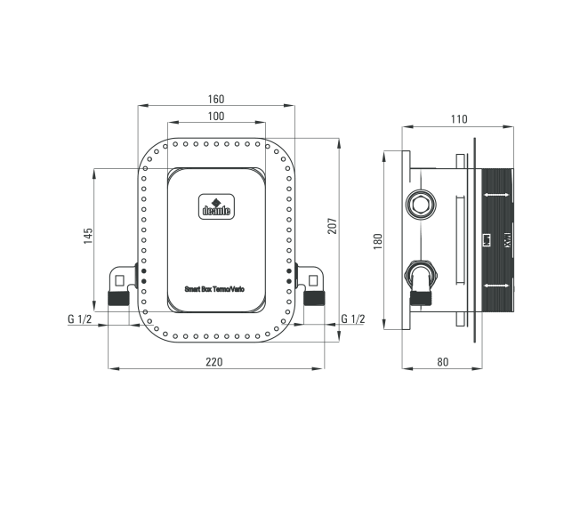 Deante Alpinia Nero Душевая система скрытого монтажа 3-х функциональная, черная
