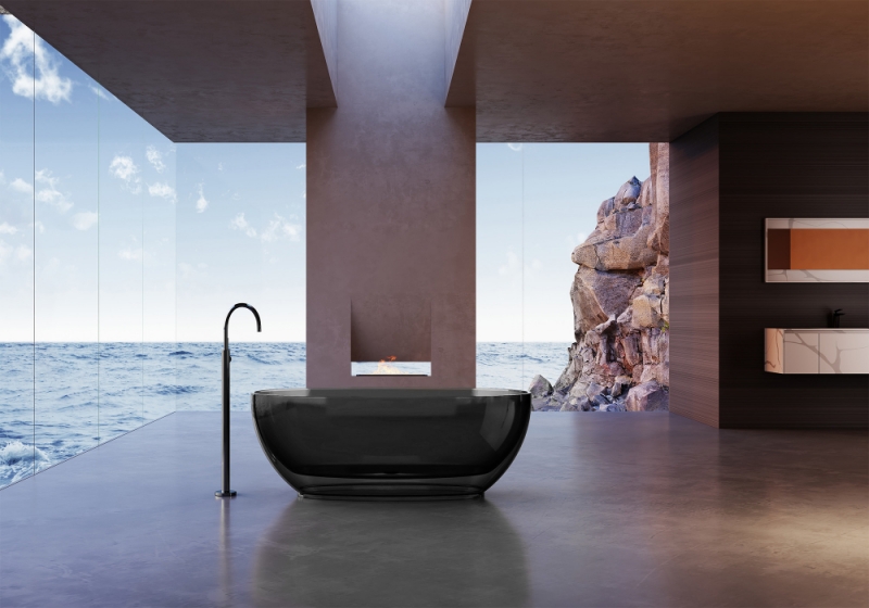 Прозрачная ванна ABBER Kristall Onyx 170*78