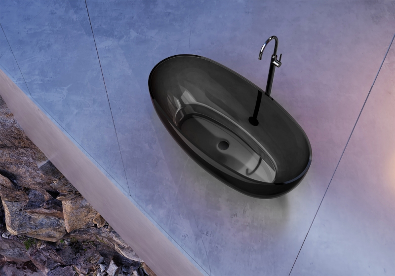Прозрачная ванна ABBER Kristall Onyx 170*78
