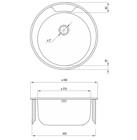 DEANTE TWIST мойка стальная 1 чаша, 480*480*150 мм + сифон