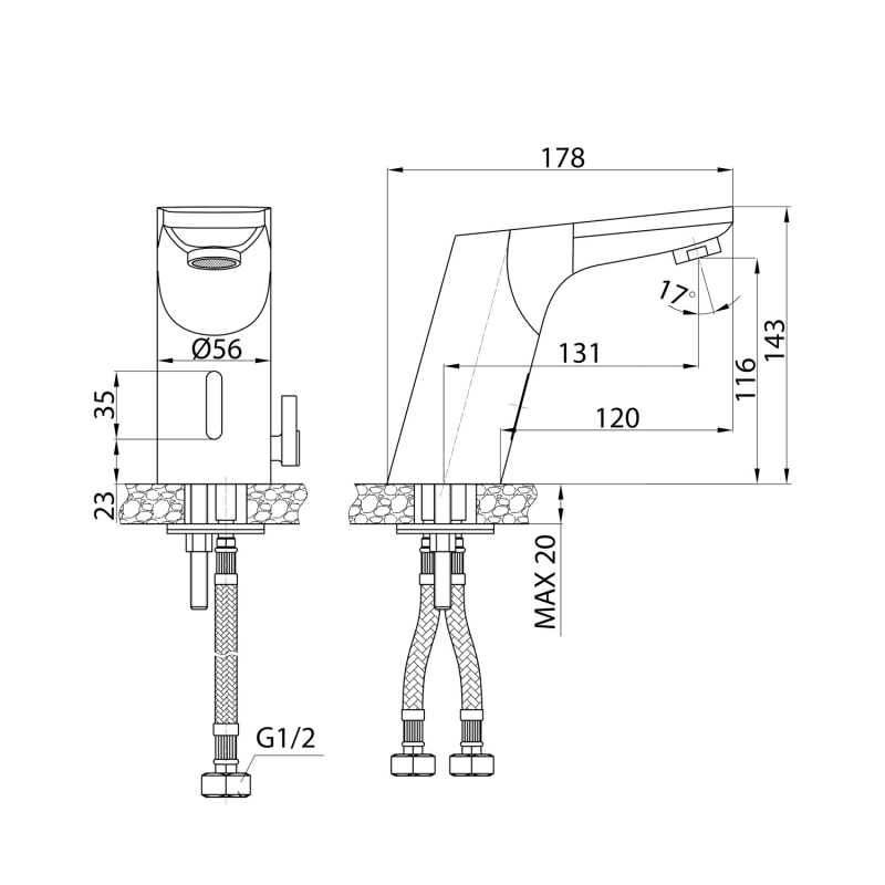 Смеситель для умывальника, сенсорный, Pulse, IDDIS