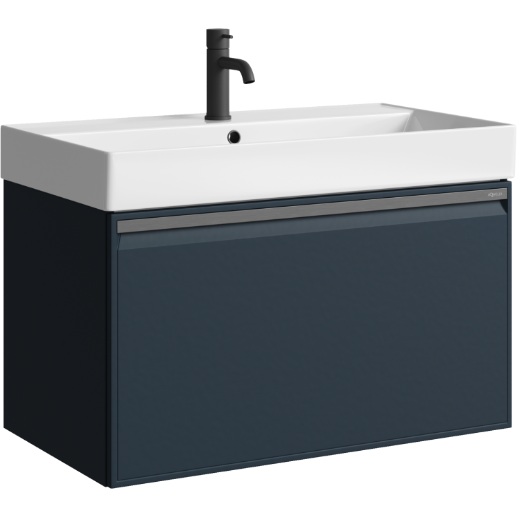 Aqwella Pure тумба с керамическим умывальником  81*47 см, цвет серый