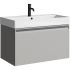 Aqwella Pure тумба с керамическим умывальником  81*47 см, цвет серый туман