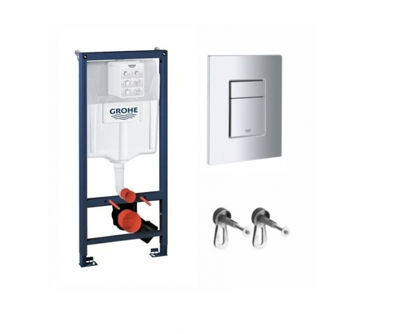 Инсталляция для унитаза Grohe Rapid SL с кнопкой Grohe Skate Cosmopolitan, хром