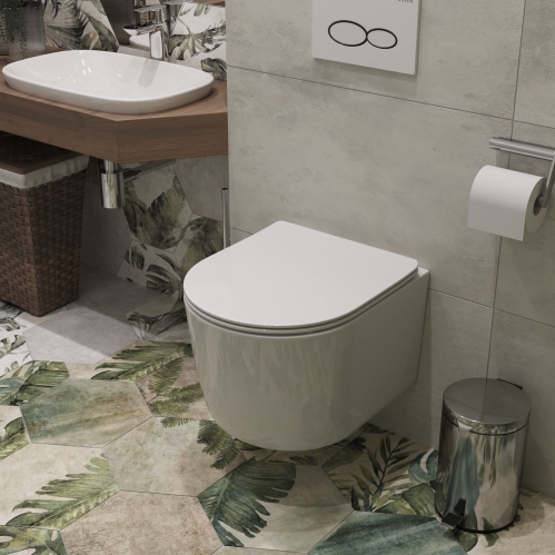 Унитаз подвесной Roxen Simple  36,5x45,5 безободковый, сиденье Duroplast, SoftClose