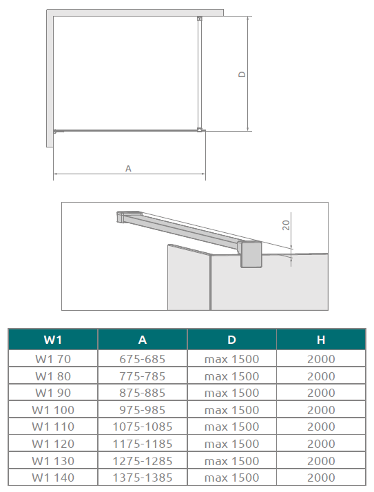 Душевое ограждение Radaway Euphoria Walk-In V, H-200 см хром