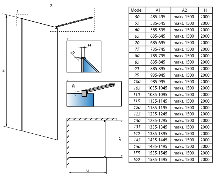 Душевое ограждение Radaway Modo New II