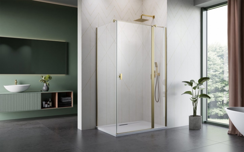 Душевой уголок Radaway NES BRUSHED GOLD KDJ II, золото брашированное