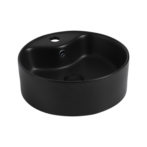 Умывальник накладной Abber Bequem  41x41 черный матовый