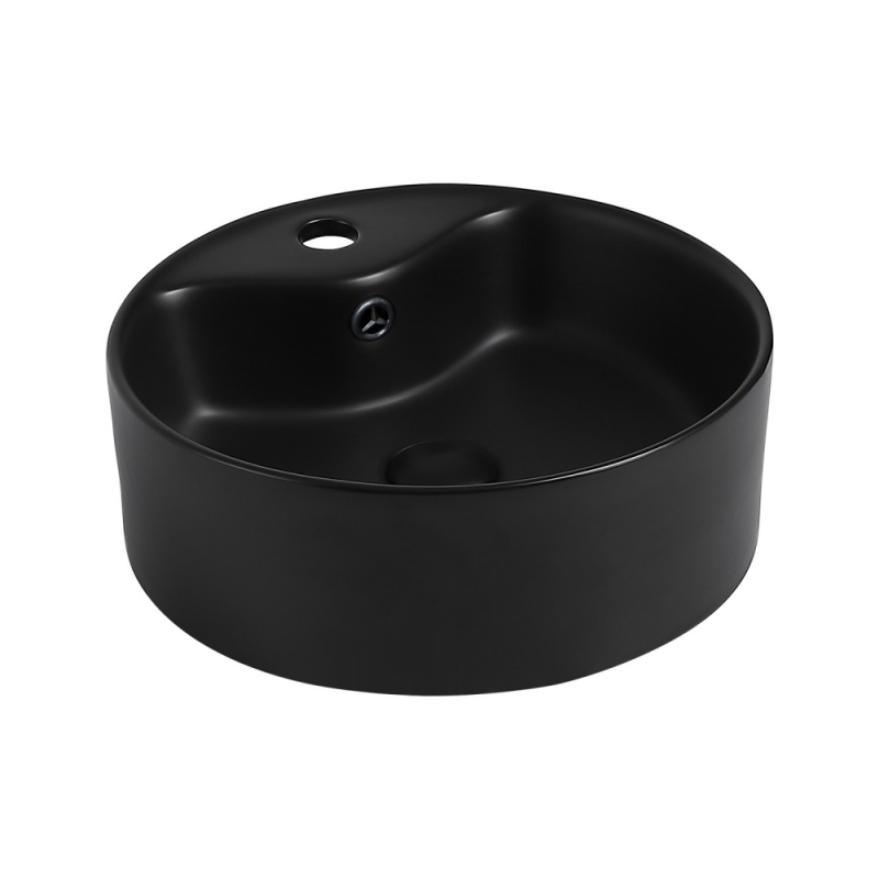 Умывальник накладной Abber Bequem  41x41 черный матовый