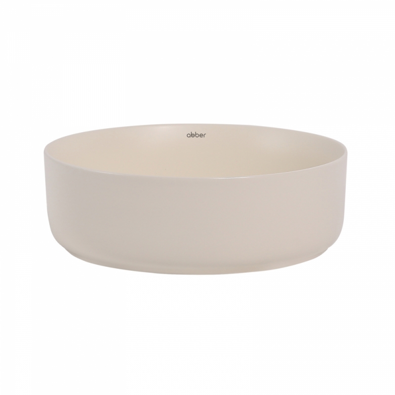 Раковина накладная ABBER Bequem 36*36*12 светло-бежевая матовая 