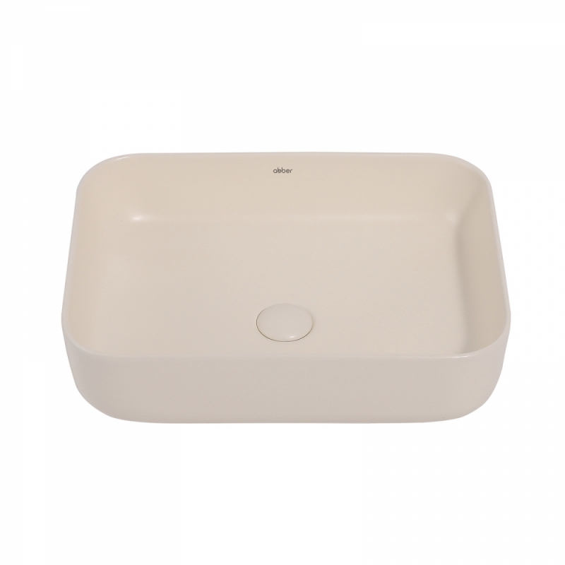 Раковина накладная ABBER Rechteck 50*39*14 светло-бежевая матовая