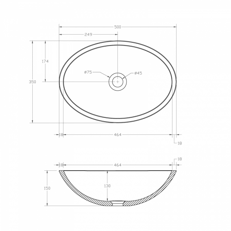 Раковина накладная прозрачная ABBER Kristall 50*35 зеленая