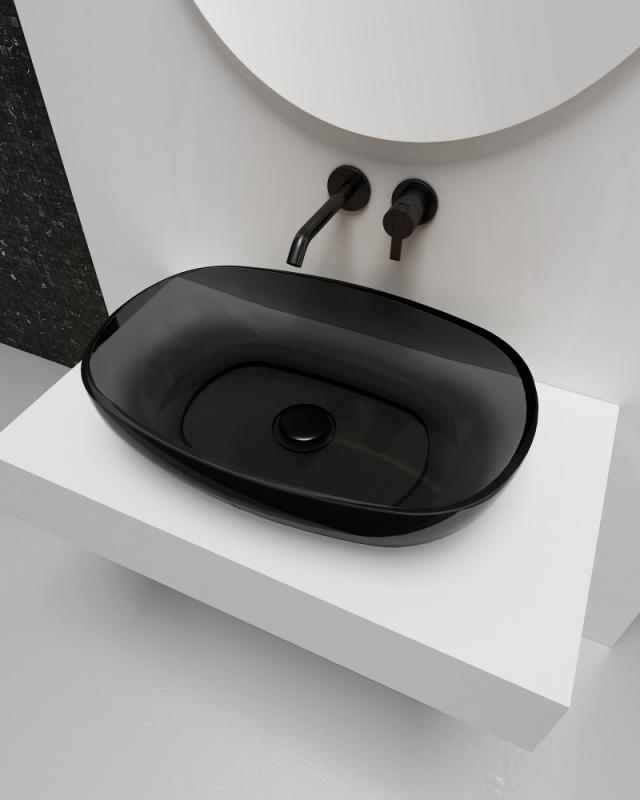 Раковина накладная прозрачная ABBER Kristall 60*40*14