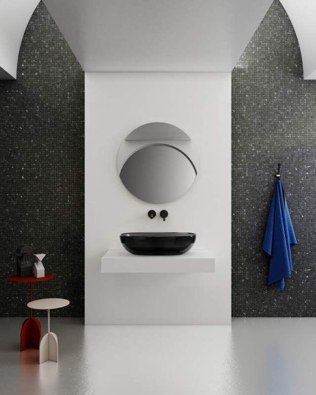 Раковина накладная прозрачная ABBER Kristall 60*40*14