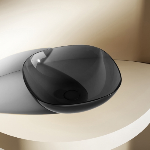 Раковина накладная прозрачная ABBER Kristall 43*43