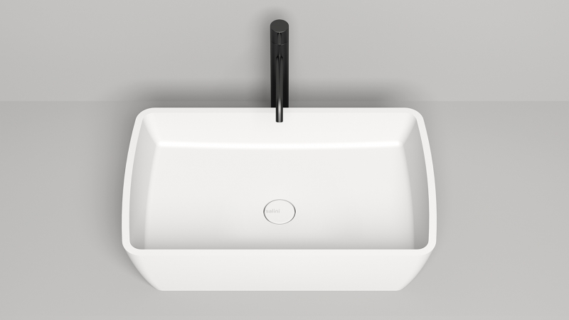 Накладная раковина Salini  материал S-Stone - матовая GLORIA 312 c донным клапаном 65*40*14,5