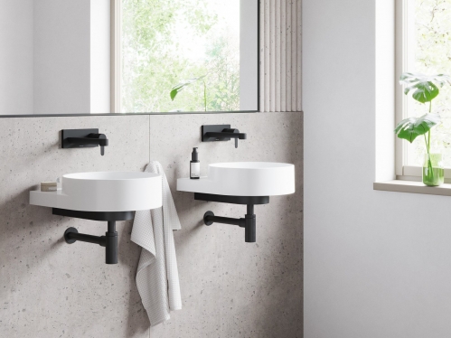 СМЕСИТЕЛЬ ДЛЯ УМЫВАЛЬНИКА RAVAK PURI, НАСТЕННЫЙ МОНТАЖ, ЧЕРНЫЙ