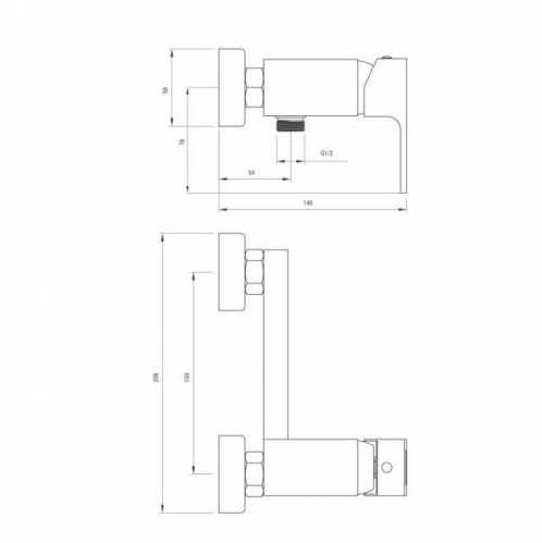 Смеситель для душа DEANTE ANEMON, чёрный-хром