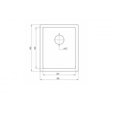 DEANTE CORDA алебастр - мойка 1 чаша, 380*460*180 мм + сифон