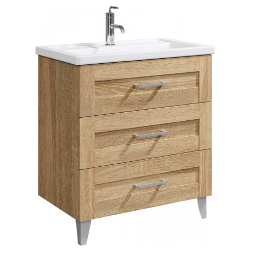 Тумба напольная Aqwella Фостер 80 с умывальником дуб сонома