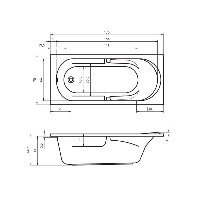 Ванна прямоугольная Riho Future