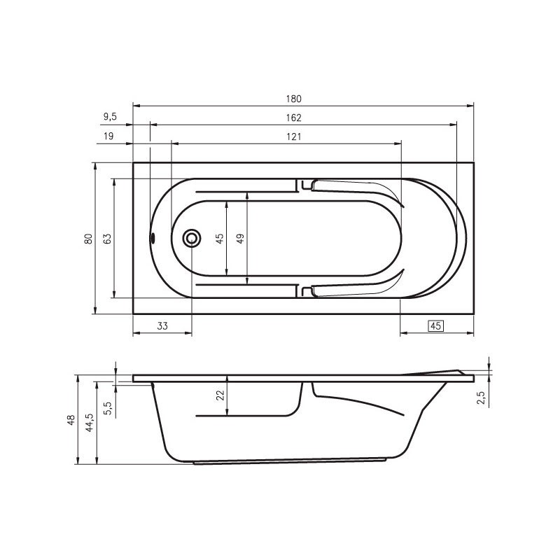 Ванна прямоугольная Riho Future
