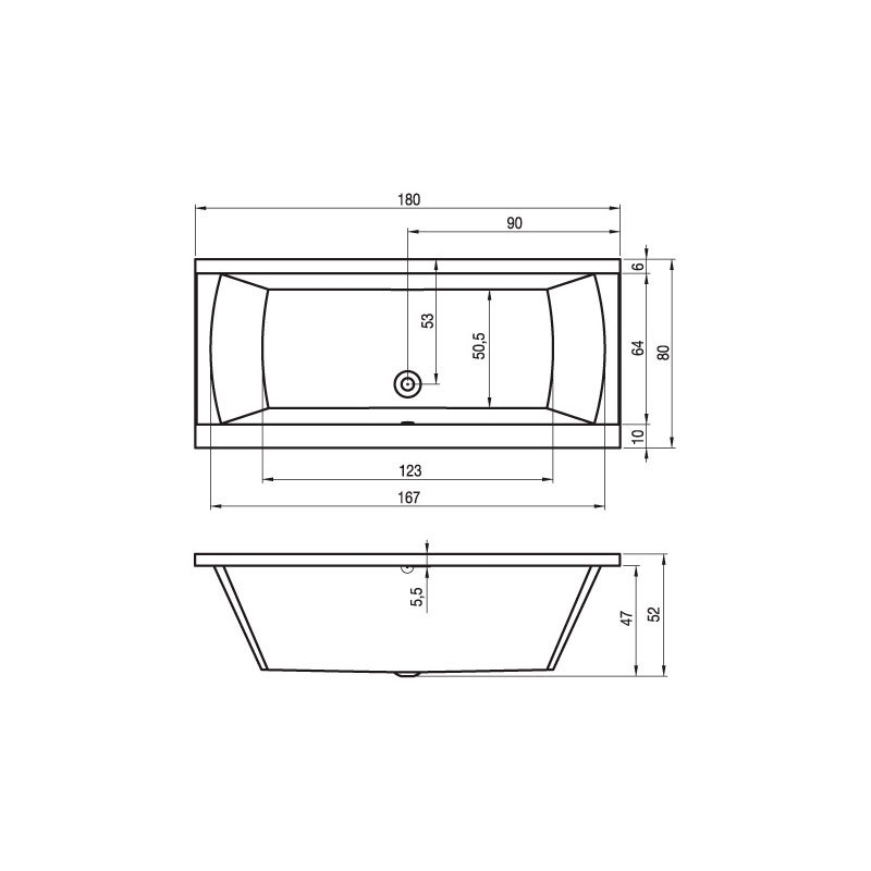 Ванна прямоугольная Riho Julia с ножками