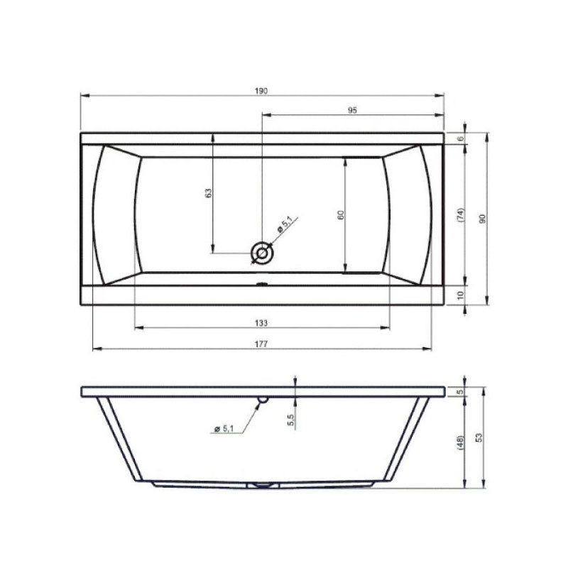 Ванна прямоугольная Riho Julia с ножками
