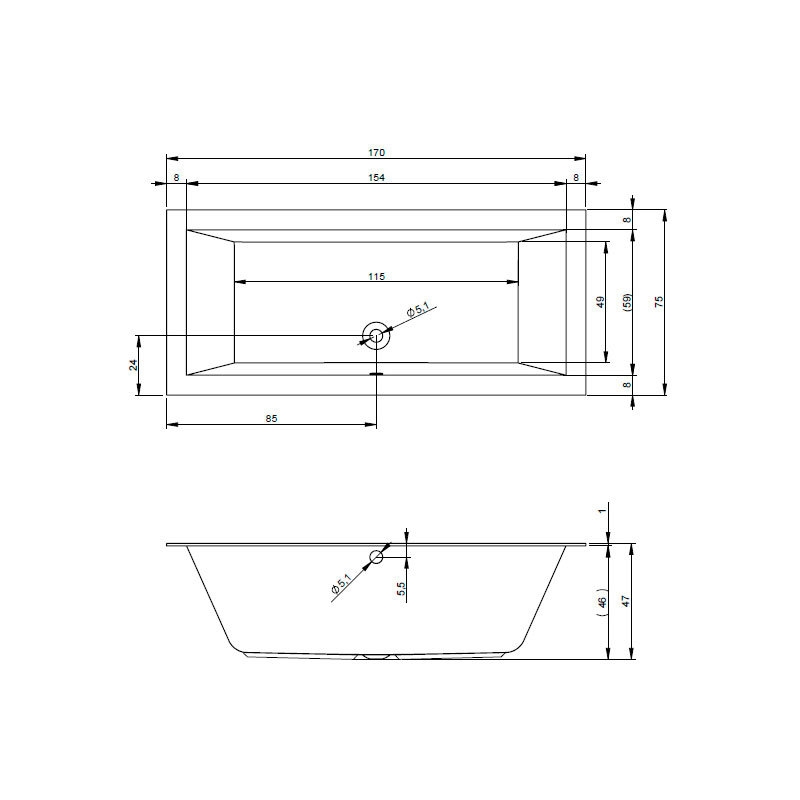 Ванна прямоугольная Riho Lugo