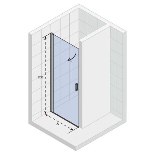 Душевая дверь распашная Riho хром